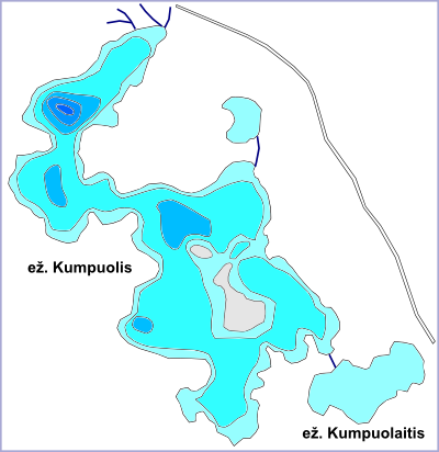 Ežeras Kumpuolis, batimetrinis žemėlapis