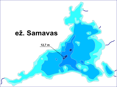 Ežeras Samavas, batimetrinis žemėlapis